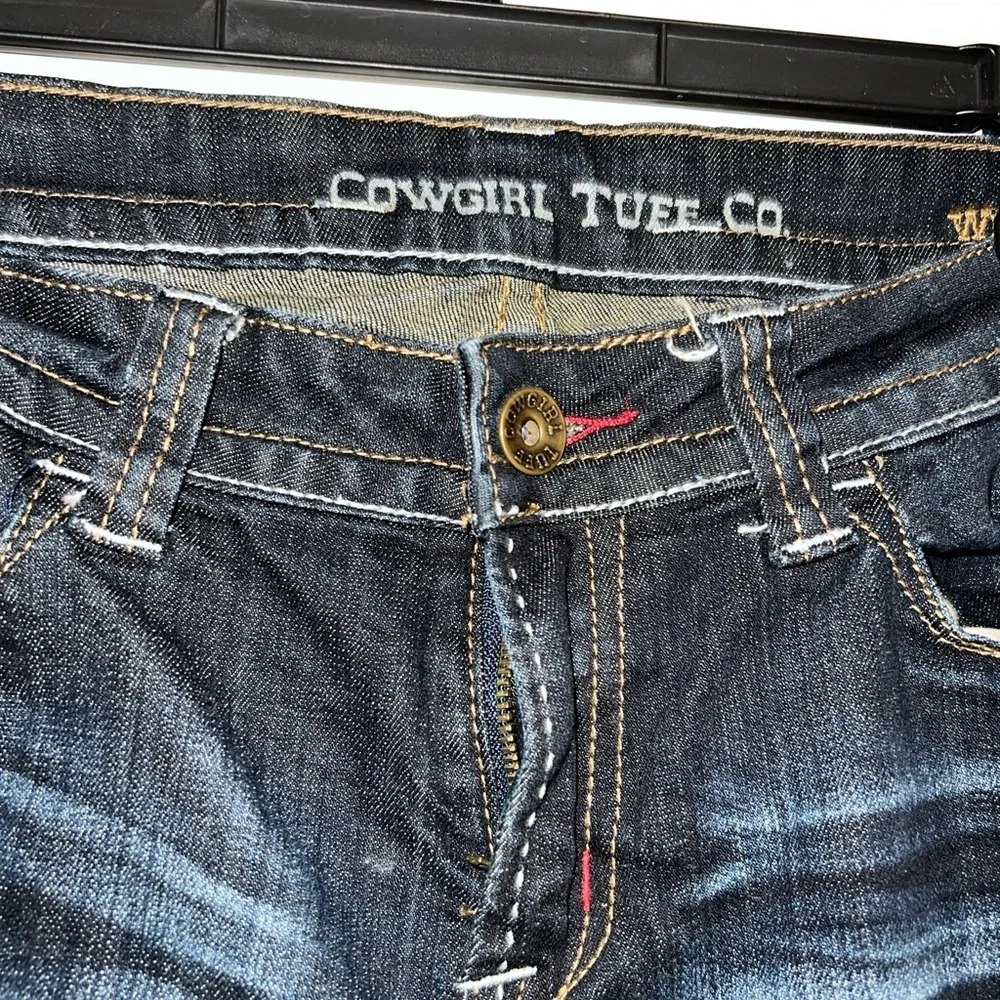 Cowgirl Tuff let er buck 32 x 31” dark denim jeans embroidery - Picture 9 of 12